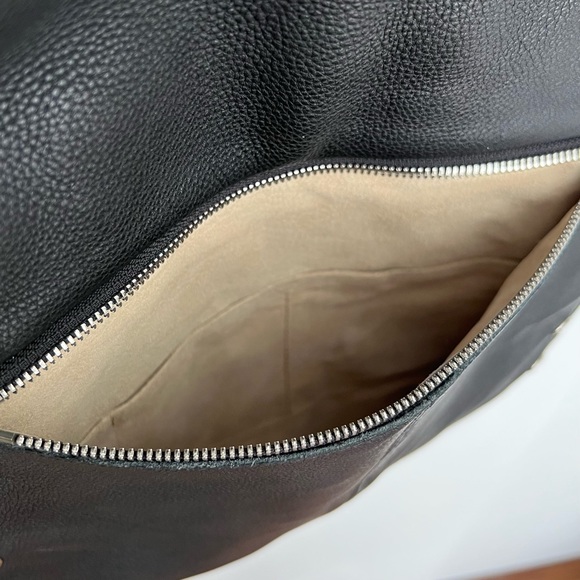 Hammitt Montana Large Black Pebbled Leather Silver Stud Grommets Crossbody Bag - Picture 7 of 8